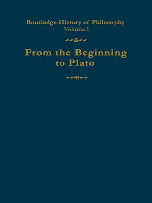 cover image of Routledge History of Philosophy Volume I